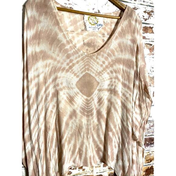 Blue Life Tie Dye Spiral Oversized Lightweight Knit Poncho Cover Up - Picture 4 of 8